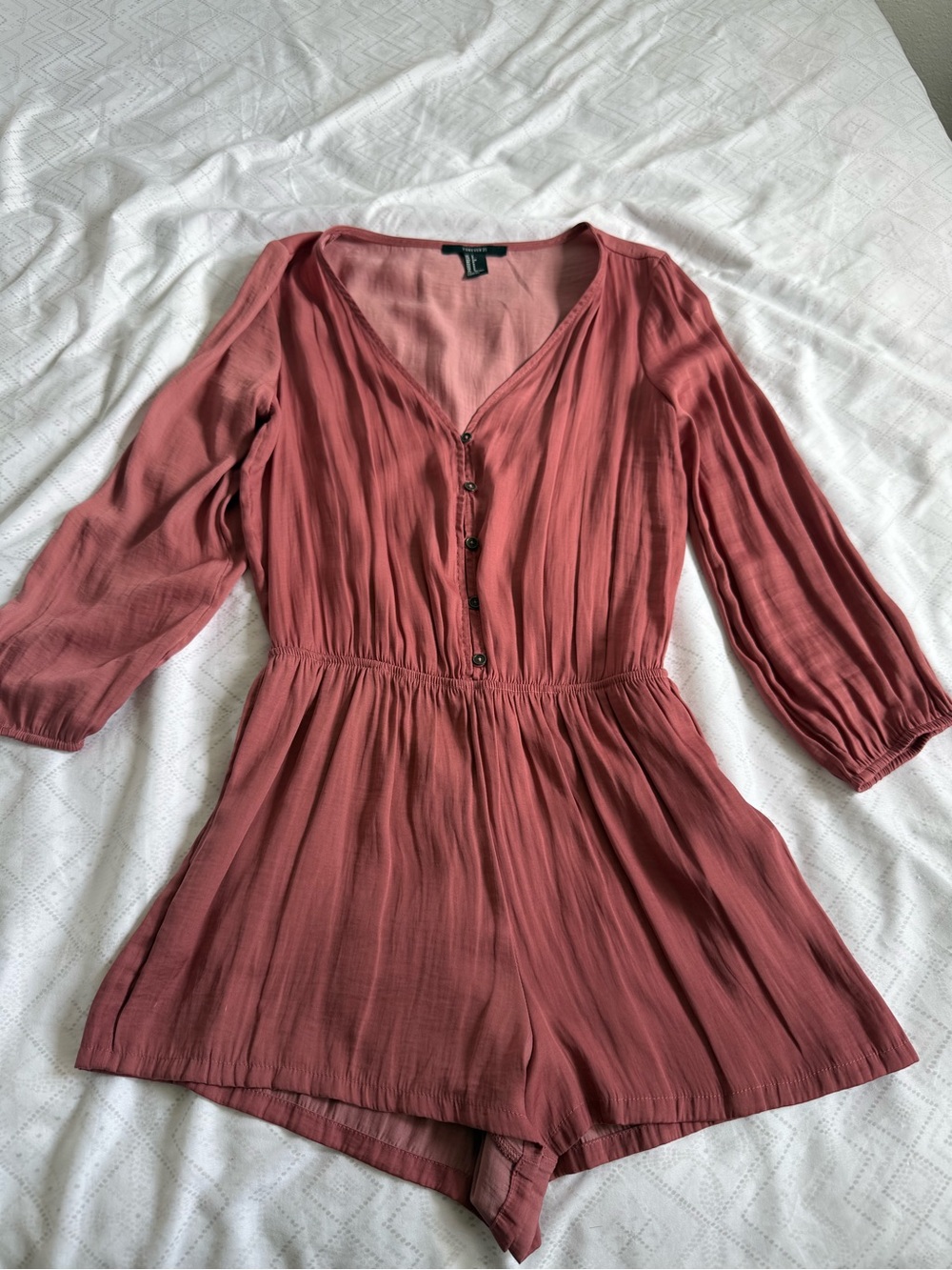 Forever 21 Dusty Rose V-Neck Romper